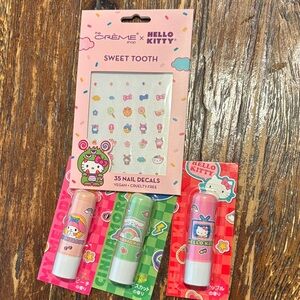 Sanrio Hello Kitty Sweet Tooth Nail Decals and Lip Balm Trio
